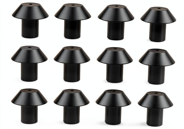 Grate Rubber Feet Black Heat Resistant 0.33x0.17in by JISADER-3