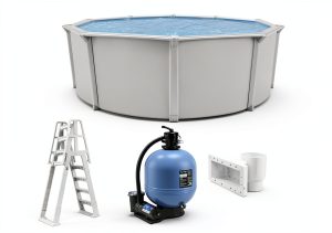 Colombia 24' x 54" Round Above Ground Swimming Pool Platinum Package-0