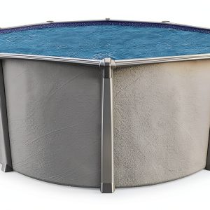 Above Ground Pool Aquarian Steel Frame Round 18 ft Fuzion Gray-0