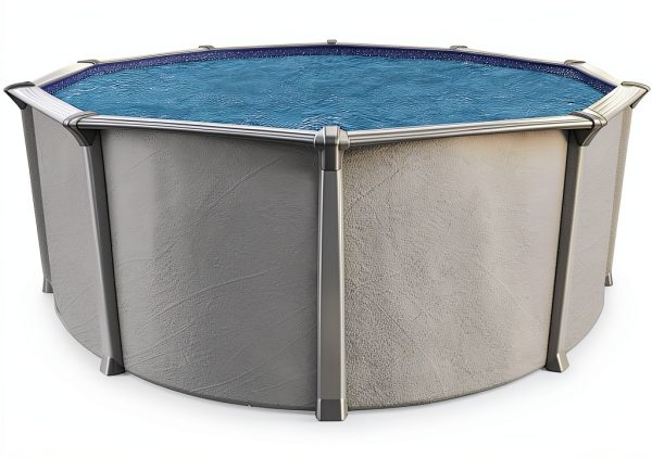 Above Ground Pool Aquarian Steel Frame Round 18 ft Fuzion Gray-0