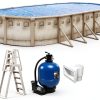 Brazil 18x33x52 Oval Above Ground Swimming Pool Premium Package-0