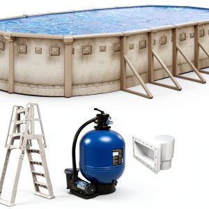 Brazil 18x33x52 Oval Above Ground Swimming Pool Premium Package-0