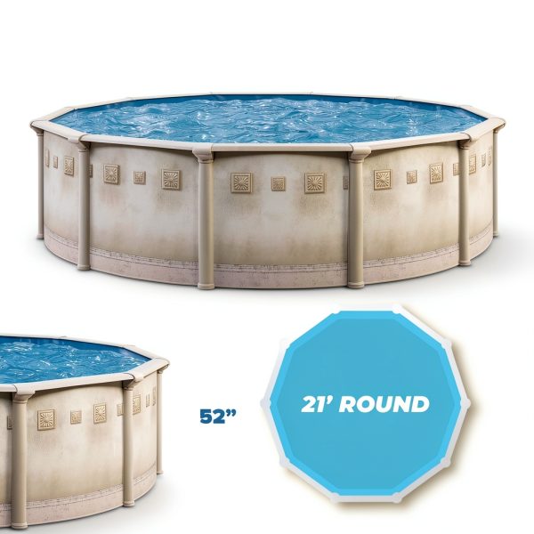 Laredo 21' x 52" Easy-Build steel above ground swimming pool kit by-3