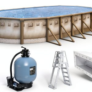 Brazil 16x26x52 Oval Above Ground Swimming Pool Premium Package-0