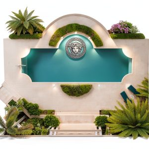Glass Goddess Medallion 60x60 Pool Mosaic – Artistry in Mosaics Blue-0