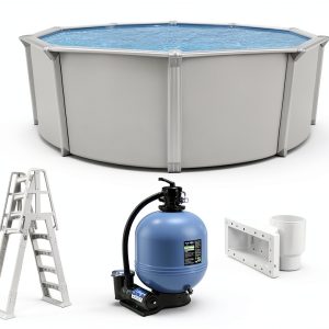 Colombia 33x54 Round Above Ground Swimming Pool Platinum Package-0