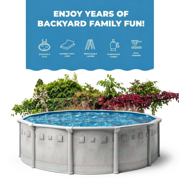 Laredo 21' x 52" Easy-Build steel above ground swimming pool kit by-4