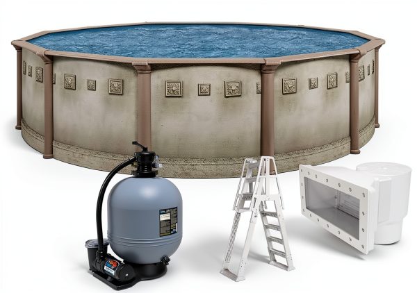 Brazil 21' x 52" Round Above Ground Swimming Pool Premium Package-0