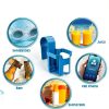Above Ground Pool Cup Holder - 4 Pack Pool Drink Holder Compatible with Above Ground Pools with 2 Inches or Thinner Round Top Bars Strong and Durable, Blue and Red-3