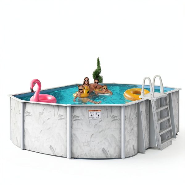 Hollowell Industries 12x18 Oval Above Ground Pool with Brush Stroke-4