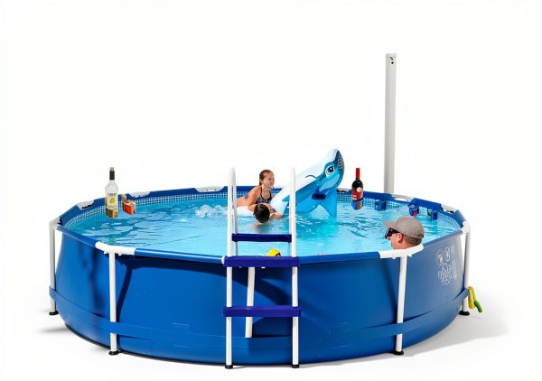 Pool Drink Holder: WUMSTOT 4 Pack Pool Cup Hoder - Above Ground Pool Accessories - Floating Drink Holder for Pool Party Fits 2” or Less Round Pool Bar Top Rails (4 Pack, Blue)-6