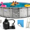Above Ground Pool Hollowell 21 ft Steel Wall Pool with Sand Filter-0