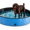 Dog Pool Clothclose Foldable Xlarge Blue PVC Bath for Dogs Cats Kids-1
