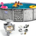 Hollowell Industries - Manufacturers of Doughboy Pools, 27 Ft x 52 Inch Deep Above Ground Pool with Skimmer - Hard Sided Steel Wall Pool, Brush Stroke Pattern - Made in USA-0