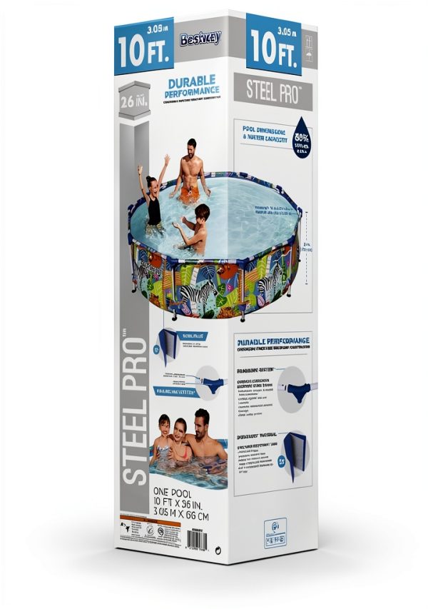 Bestway Steel Pro 10ft Round Above Ground Pool with Animal Graphics-7