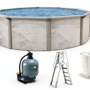 Argentina 24' x 52" Round Above Ground Swimming Pool Package-0