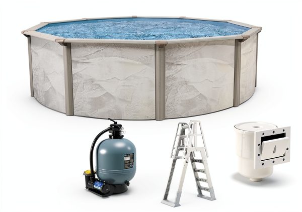 Argentina 24' x 52" Round Above Ground Swimming Pool Package-0