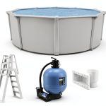 Colombia 30ft x 54in Round Above Ground Swimming Pool Platinum Package-0