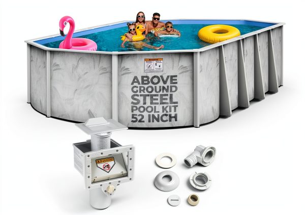 Hollowell Industries Doughboy 18x33 Oval Pool 52" Deep Steel Frame-0