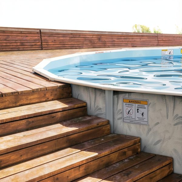 Hollowell Industries - Manufacturers of Doughboy Pools, 27 Ft x 52 Inch Deep Above Ground Pool with Skimmer - Hard Sided Steel Wall Pool, Brush Stroke Pattern - Made in USA-5