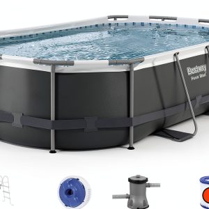 Bestway Power Steel 56620 Above Ground Pool 7250L Rust-Resistant Frame-0