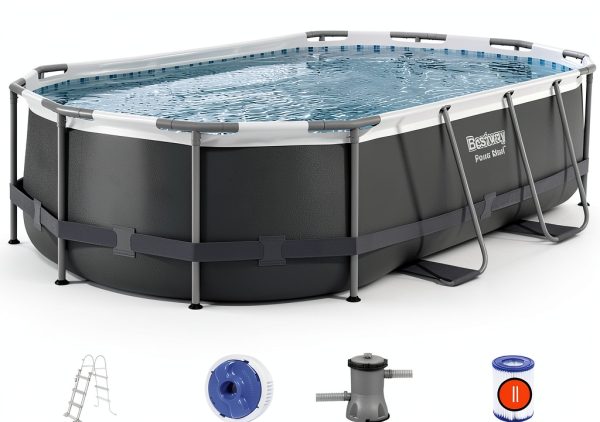Bestway Power Steel 56620 Above Ground Pool 7250L Rust-Resistant Frame-0