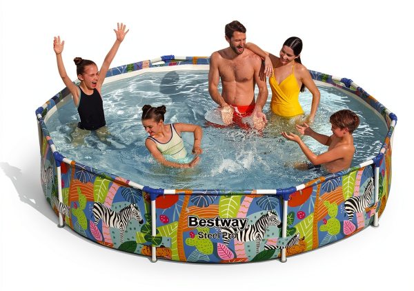 Bestway Steel Pro 10ft Round Above Ground Pool with Animal Graphics-4
