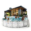 Hollowell Industries - Manufacturers of Doughboy Pools, 27 Ft x 52 Inch Deep Above Ground Pool with Skimmer - Hard Sided Steel Wall Pool, Brush Stroke Pattern - Made in USA-6