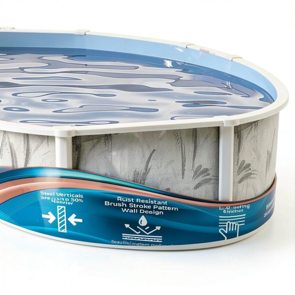 Hollowell Industries - Manufacturers of Doughboy Pools, 27 Ft x 52 Inch Deep Above Ground Pool with Skimmer - Hard Sided Steel Wall Pool, Brush Stroke Pattern - Made in USA-3