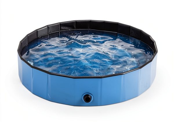Dog Pool Clothclose Foldable Xlarge Blue PVC Bath for Dogs Cats Kids-2