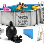 Hollowell Industries - Manufacturers of Doughboy Pools, 15’ x 30’ Oval Swimming Pool Above Ground, 52” Steel Wall Pool Kit - Includes Pool Liner, Sand Filter, Pump, and Skimmer - Made in USA-0