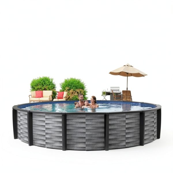 Affinity 30-ft Round 52-in Deep Resin Swimming Pool by Blue Wave-1