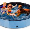 Dog Pool Clothclose Foldable Xlarge Blue PVC Bath for Dogs Cats Kids-0