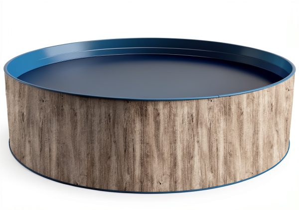 Blue Wave Capri Steel Above Ground Pool 15ft Round Gray-1