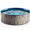 Blue Wave Capri Steel Above Ground Pool 15ft Round Gray-2