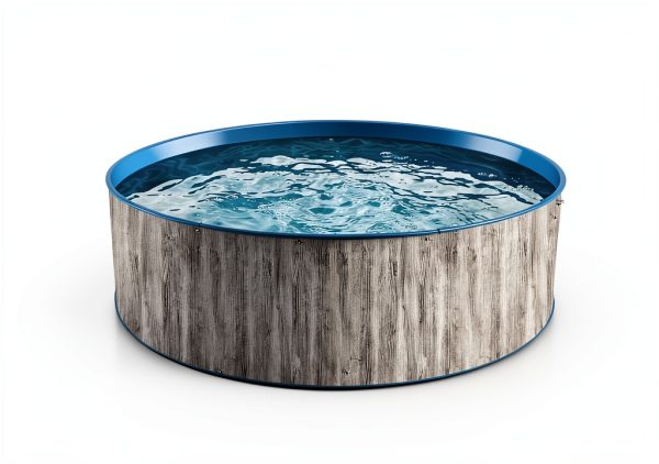 Blue Wave Capri Steel Above Ground Pool 15ft Round Gray-2