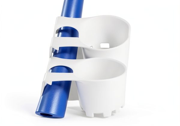 6pcs Poolside Cup Holders for Above Ground Pools,Pool Cup Holders for Drinks,Plastic Drinks Cup Holder for 2 Inch or Less Poolside Round Top Bar (6, White)-4