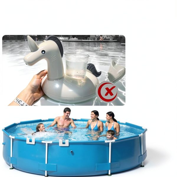 6pcs Poolside Cup Holders for Above Ground Pools,Pool Cup Holders for Drinks,Plastic Drinks Cup Holder for 2 Inch or Less Poolside Round Top Bar (6, White)-7