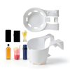 6pcs Poolside Cup Holders for Above Ground Pools,Pool Cup Holders for Drinks,Plastic Drinks Cup Holder for 2 Inch or Less Poolside Round Top Bar (6, White)-5