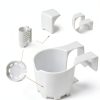 6pcs Poolside Cup Holders for Above Ground Pools,Pool Cup Holders for Drinks,Plastic Drinks Cup Holder for 2 Inch or Less Poolside Round Top Bar (6, White)-2