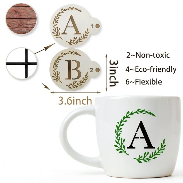 Small Letter Stencil for Cakes Cookies Reusable Alphabet Stencil 27-6